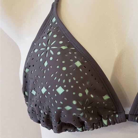 Bikini bathing suit top large teal gray - Picture 2 of 3